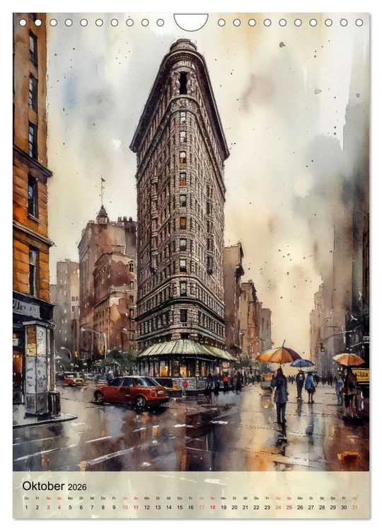 Produktbild: New York - ein Regentag (Wandkalender 2026 DIN A4 hoch), CALVENDO Monatskalender