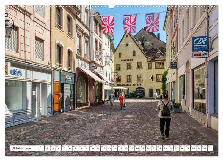 Produktbild: Mulhouse - Das s&uuml;dliche Tor der els&auml;ssischen Weinstra&szlig;e (hochwertiger Premium Wandkalender 2026 DIN A2 quer), Kunstdruck in Hochglanz