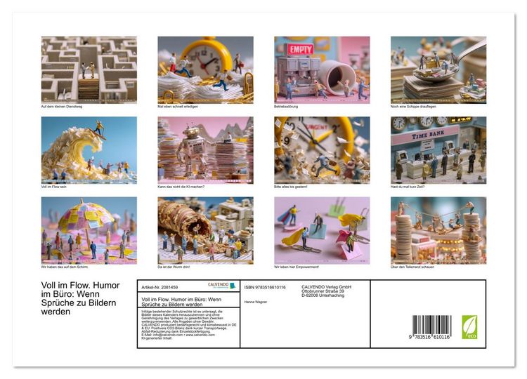 Produktbild: Voll im Flow. Humor im B&uuml;ro: Wenn Spr&uuml;che zu Bildern werden (hochwertiger Premium Wandkalender 2026 DIN A2 quer), Kunstdruck in Hochglanz