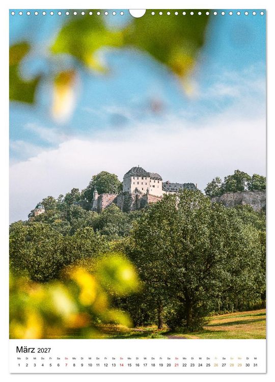 Produktbild: Sachsens Burgen und Schl&ouml;sser mit Ortsangaben (Wandkalender 2027 DIN A3 hoch), CALVENDO Monatskalender