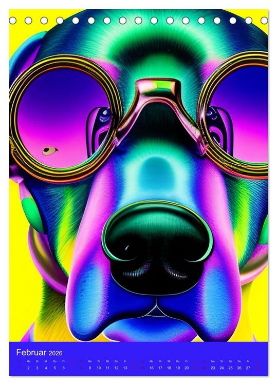 Produktbild: Crazy Neon - Das Farbspektakel (Tischkalender 2026 DIN A5 hoch), CALVENDO Monatskalender