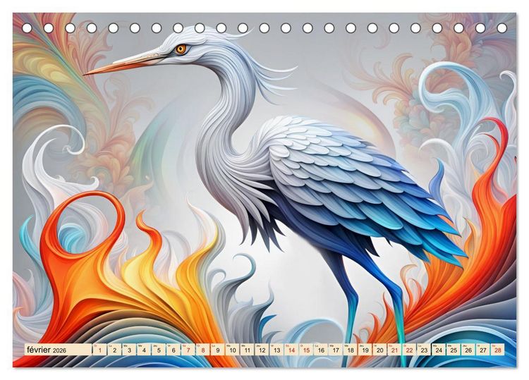 Produktbild: Les fractales animales (Calendrier de bureau 2026 DIN A5 vertical), CALVENDO calendrier mensuel
