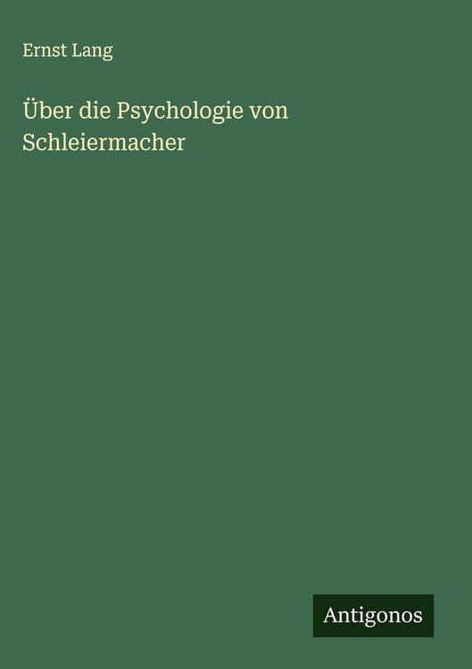 Produktbild: &Uuml;ber die Psychologie von Schleiermacher