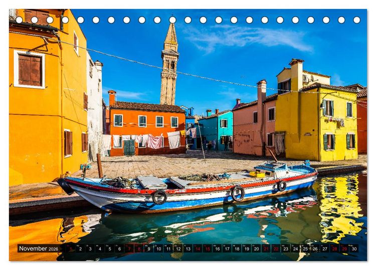 Produktbild: Burano - Die Insel der bunten H&auml;user (Tischkalender 2026 DIN A5 quer), CALVENDO Monatskalender