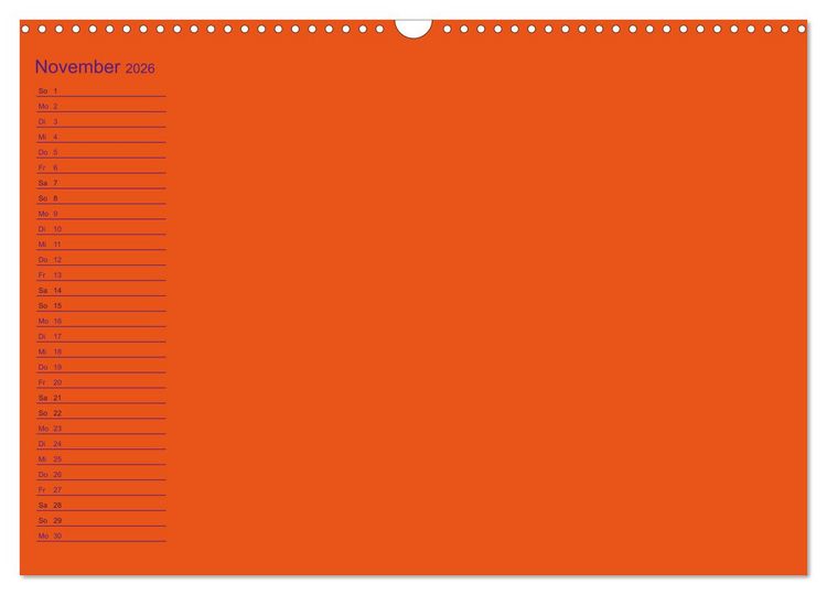 Produktbild: Bastel-Geburtstagskalender orange / Geburtstagskalender (Wandkalender 2026 DIN A3 quer), CALVENDO Monatskalender