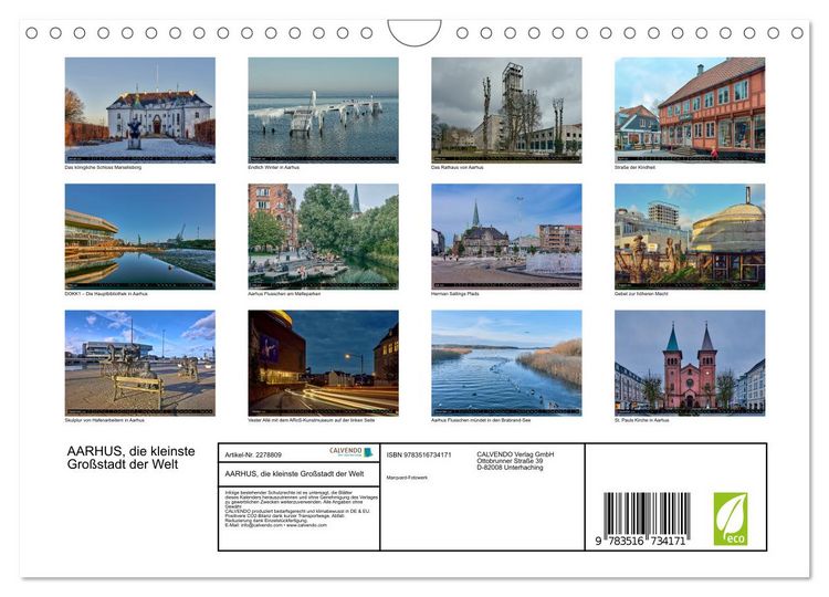 Produktbild: AARHUS, die kleinste Gro&szlig;stadt der Welt (Wandkalender 2026 DIN A4 quer), CALVENDO Monatskalender