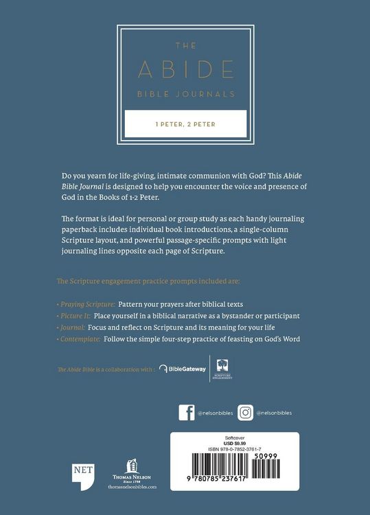 Produktbild: NET Abide Bible Journal - 1-2 Peter, Paperback, Comfort Print | Softcover