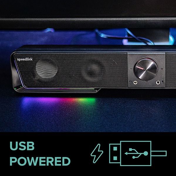 Produktbild: SPEEDLINK GRAVITY RGB Stereo Soundbar, black