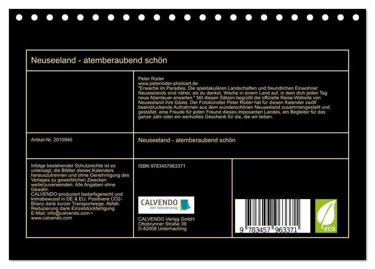 Produktbild: Neuseeland - atemberaubend sch&ouml;n (Tischkalender 2026 DIN A5 quer), CALVENDO Monatskalender