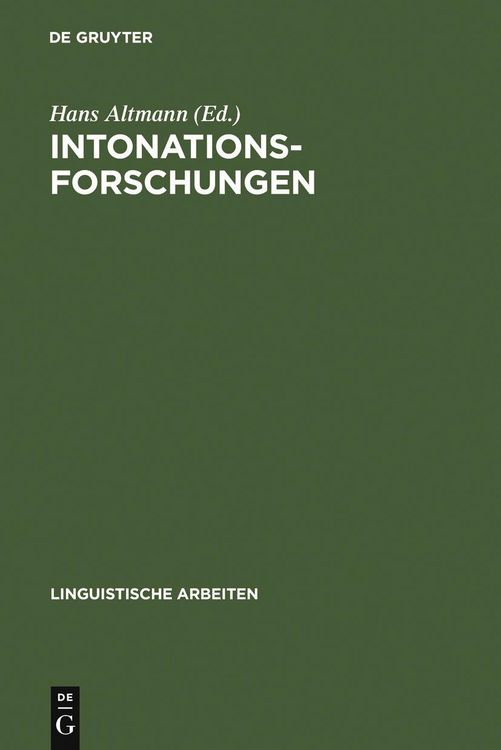 Produktbild: Intonationsforschungen