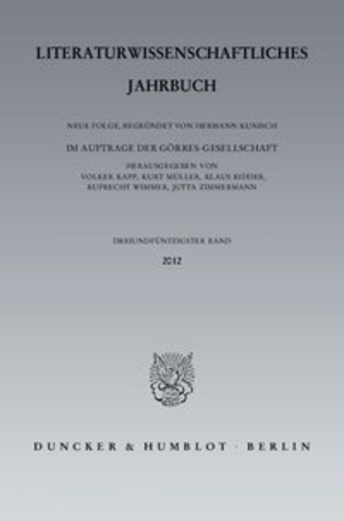 Produktbild: Literaturwissenschaftliches Jahrbuch.