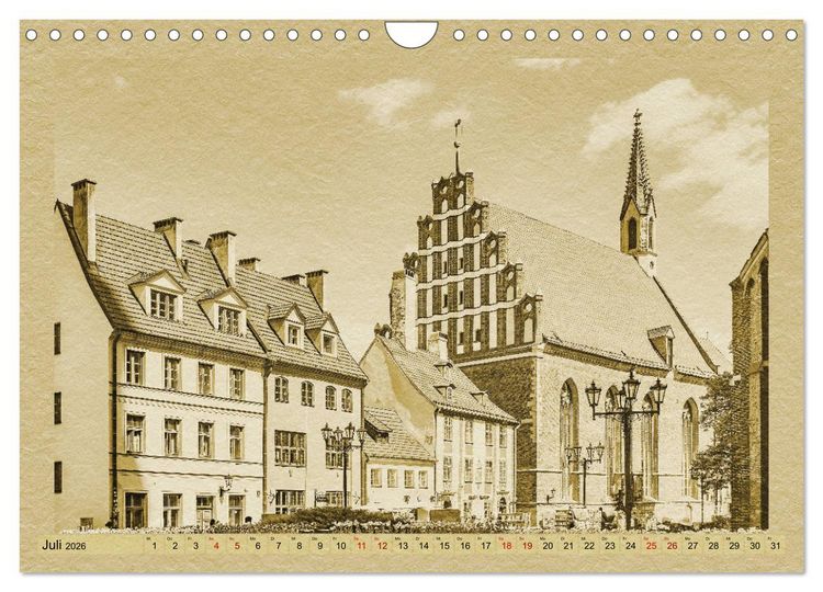 Produktbild: Riga &ndash; Ein Kalender im Zeitungsstil (Wandkalender 2026 DIN A4 quer), CALVENDO Monatskalender