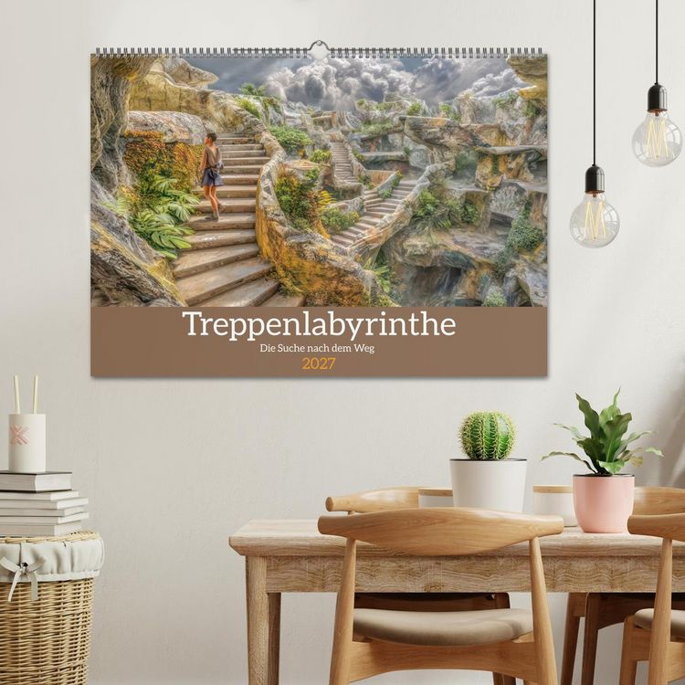 Produktbild: Treppenlabyrinthe &ndash; Die Suche nach dem Weg (Wandkalender 2027 DIN A2 quer), CALVENDO Monatskalender