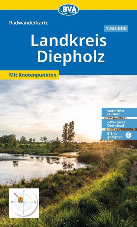 Produktbild: BVA Radwanderkarte Landkreis Diepholz mit Knotenpunkten 1:50.000