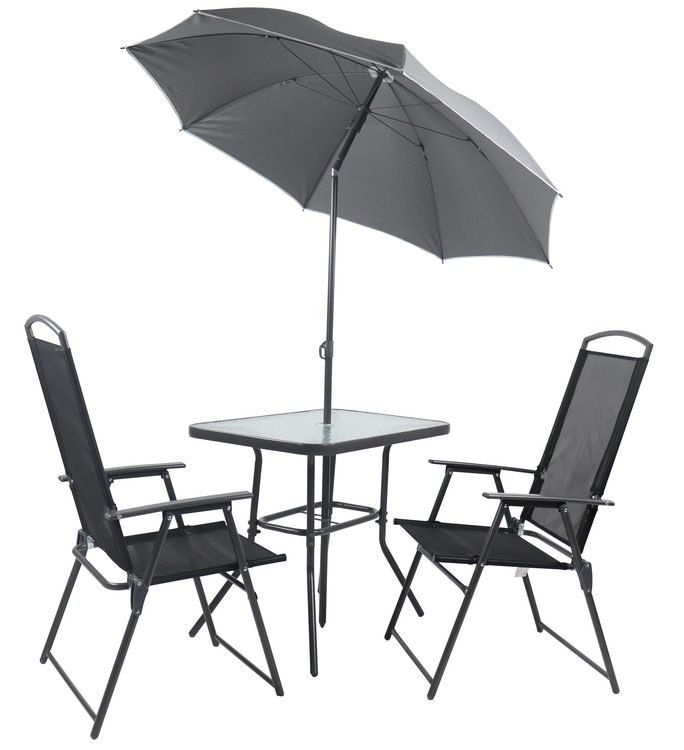 Produktbild: 3-tlg Sitzgruppe Gartenmöbel Tisch Stühle Set 80