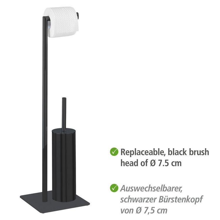 Produktbild: Stand WC-Garnitur Mod. Recco Schwarz, aus lackiertem Stahl