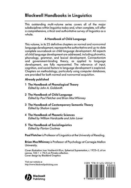 Produktbild: Handbook Child Language