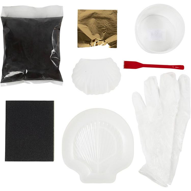 Produktbild: Creativ Company Kreativ Set Harzgie&szlig;en, Muschel, Schwarz, Gold
