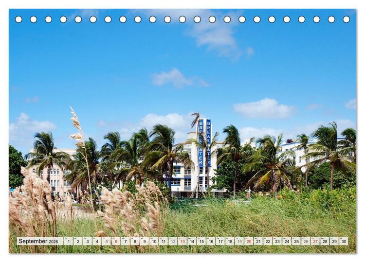 Produktbild: Miami Beach und Art Deco District (Tischkalender 2026 DIN A5 quer), CALVENDO Monatskalender