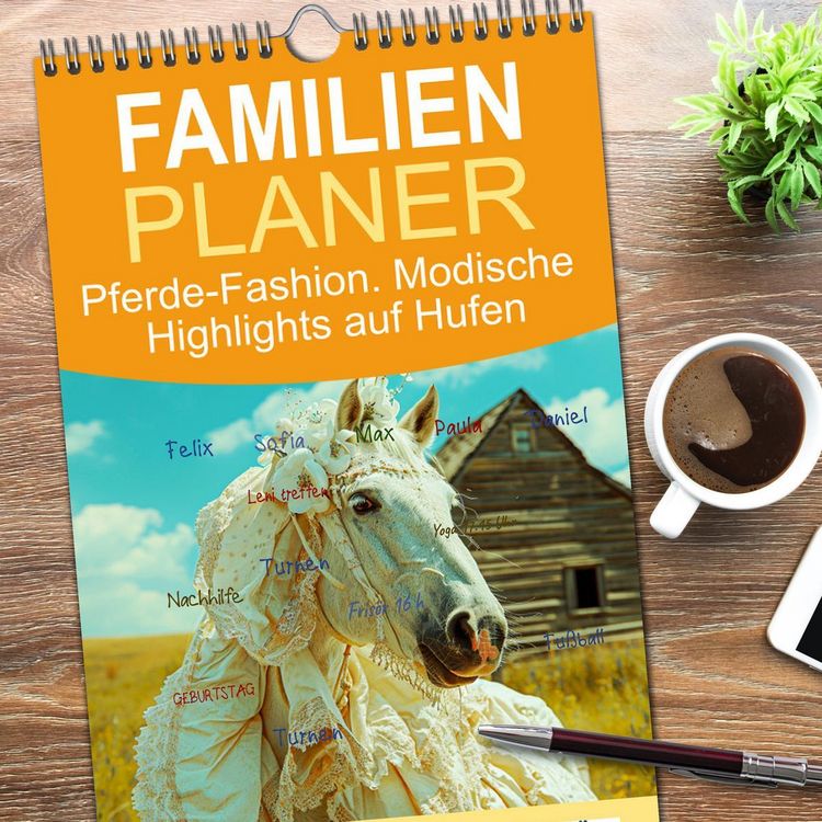 Produktbild: Familienplaner 2026 - Pferde-Fashion. Modische Highlights auf Hufen mit 5 Spalten (Wandkalender, 21 x 45 cm) CALVENDO