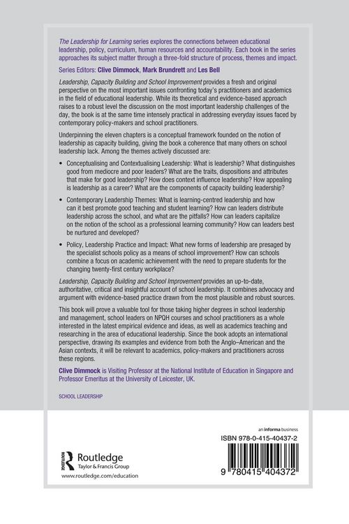 Produktbild: Leadership, Capacity Building and School Improvement