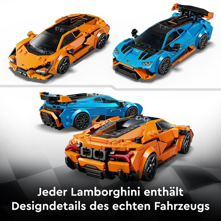 Produktbild: LEGO Speed Champions Lamborghini Revuelto und Huracán STO 77238 Rennauto