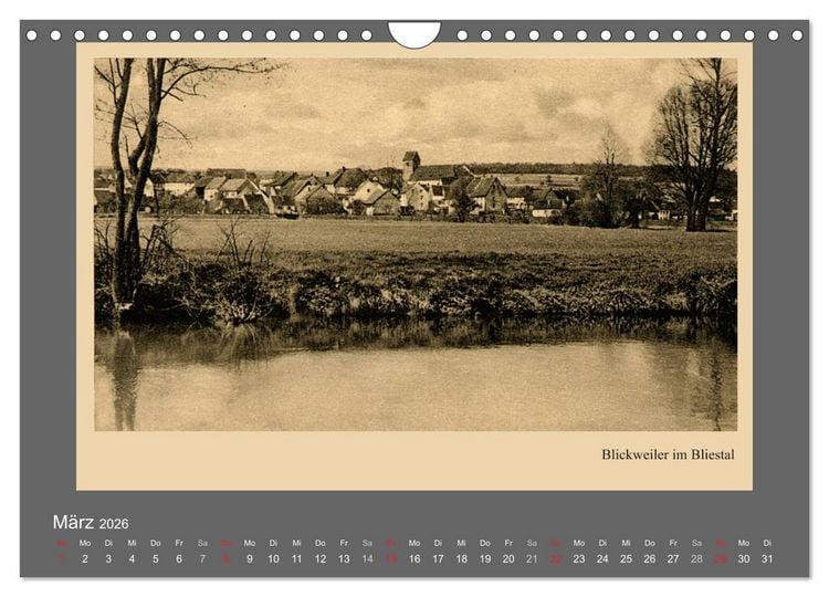 Produktbild: Saarland - vunn domols (frieher), Neue Ansichten vom Saarpfalz-Kreis (Wandkalender 2026 DIN A4 quer), CALVENDO Monatskalender