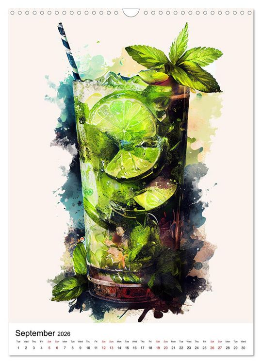 Produktbild: Artistic cocktails (Wall Calendar 2026 DIN A3 portrait), CALVENDO 12 Month Wall Calendar