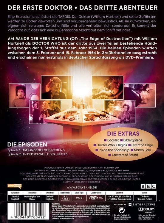 Produktbild: Doctor Who - Der Erste Doktor: Am Rande der Vernichtung (Digipack-Edition)