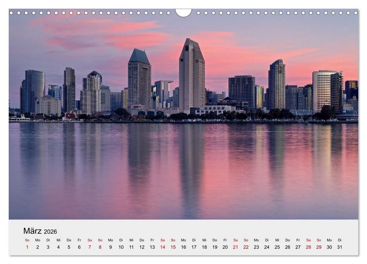 Produktbild: Kalifornien - K&uuml;sten und W&uuml;sten, St&auml;dte und Berge (Wandkalender 2026 DIN A3 quer), CALVENDO Monatskalender