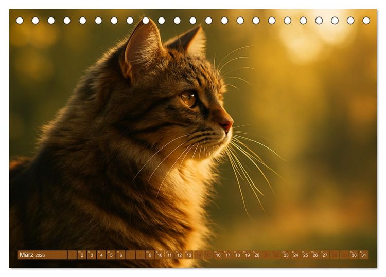 Produktbild: Katzenblicke &ndash; Eleganz und Anmut (Tischkalender 2026 DIN A5 quer), CALVENDO Monatskalender