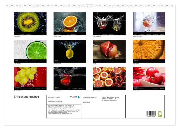 Produktbild: Erfrischend fruchtig (Wandkalender 2026 DIN A2 quer), CALVENDO Monatskalender