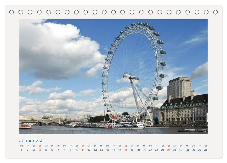 Produktbild: Stippvisite in London (Tischkalender 2026 DIN A5 quer), CALVENDO Monatskalender