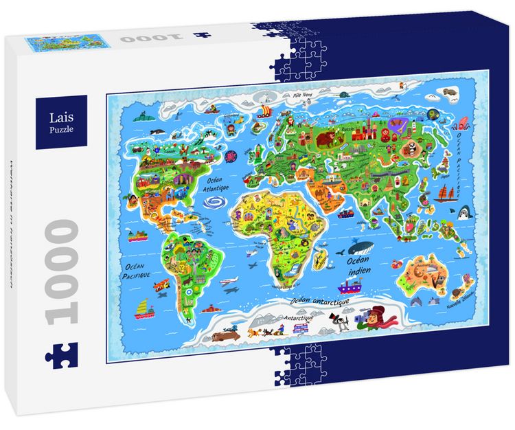 Produktbild: Lais Puzzle Weltkarte in franz&ouml;sisch 1000 Teile