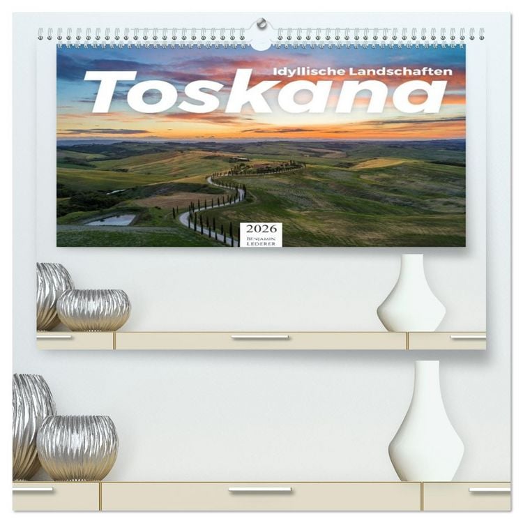 Produktbild: Toskana - idyllische Landschaft (hochwertiger Premium Wandkalender 2026 DIN A2 quer), Kunstdruck in Hochglanz