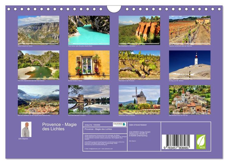 Produktbild: Provence - Magie des Lichtes (Wandkalender 2026 DIN A4 quer), CALVENDO Monatskalender