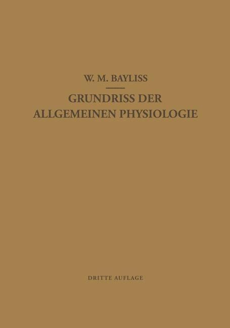 Produktbild: Grundriss der Allgemeinen Physiologie