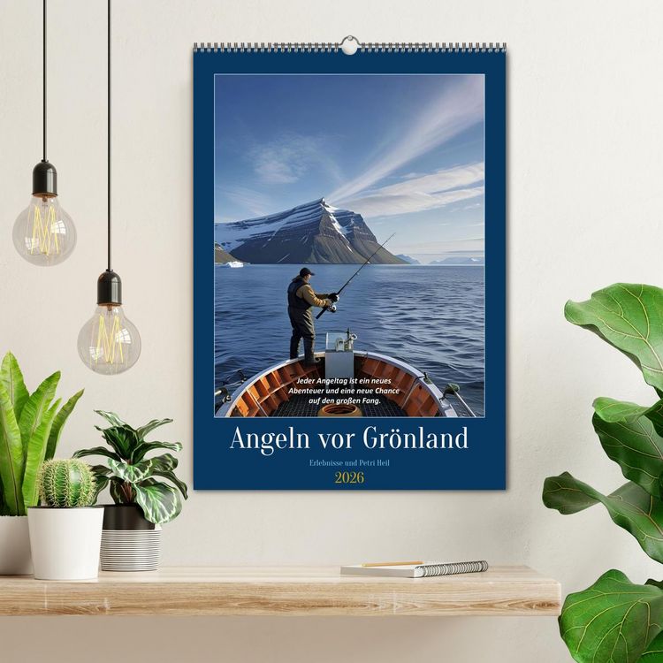 Produktbild: Angeln vor Gr&ouml;nland (Wandkalender 2026 DIN A2 hoch), CALVENDO Monatskalender