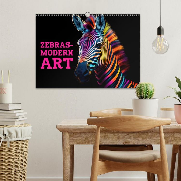 Produktbild: ZEBRAS - Modern Art (Wandkalender 2026 DIN A3 quer), CALVENDO Monatskalender