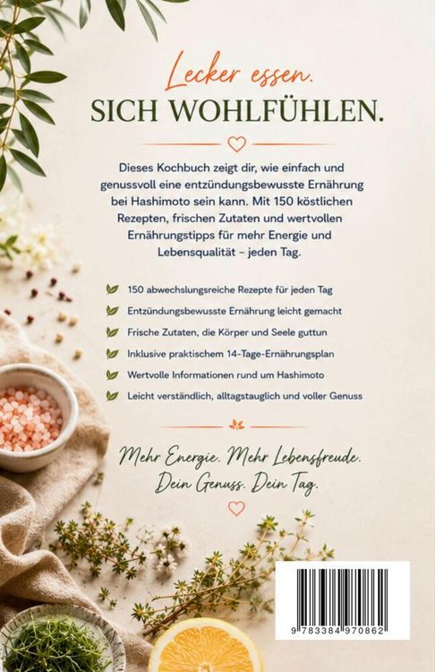 Produktbild: VOLLER ENERGIE GENIESSEN - Das Hashimoto-Kochbuch