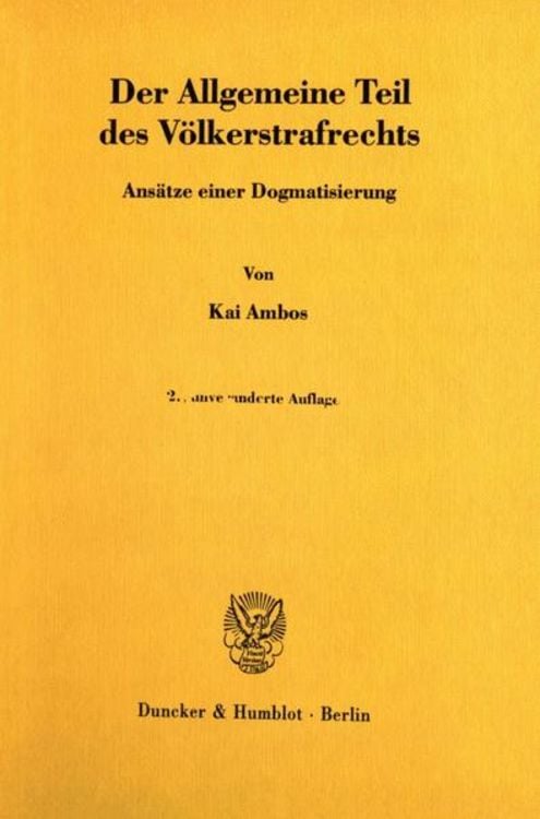 Produktbild: Der Allgemeine Teil des V&ouml;lkerstrafrechts
