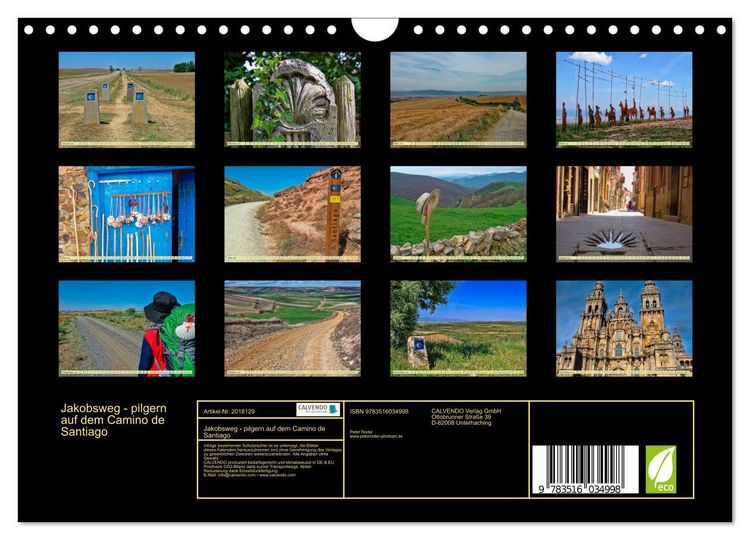 Produktbild: Jakobsweg - pilgern auf dem Camino de Santiago (Wandkalender 2026 DIN A4 quer), CALVENDO Monatskalender