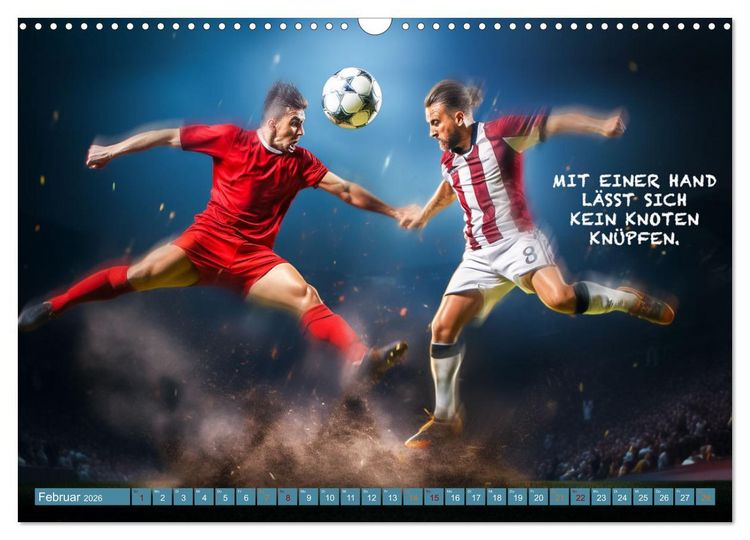 Produktbild: Fu&szlig;ball und tolle Spr&uuml;che (Wandkalender 2026 DIN A3 quer), CALVENDO Monatskalender