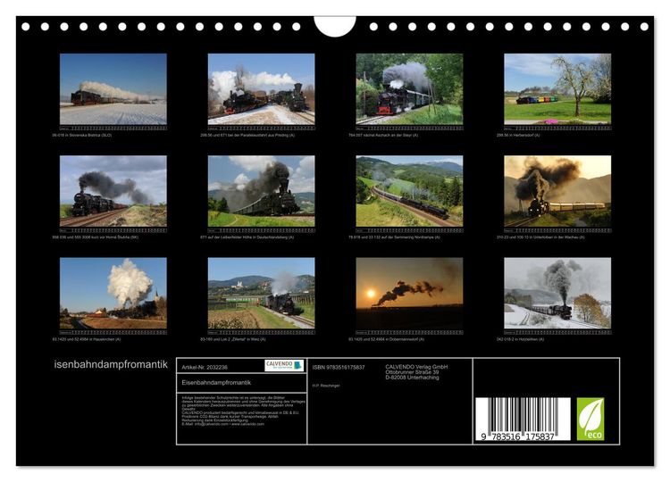 Produktbild: Eisenbahndampfromantik (Wandkalender 2026 DIN A4 quer), CALVENDO Monatskalender