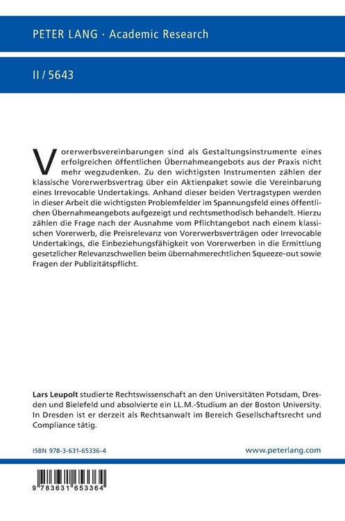 Produktbild: Vorerwerbsvereinbarungen im Kontext &ouml;ffentlicher &Uuml;bernahmen
