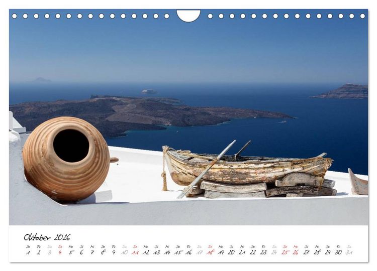 Produktbild: Santorini - Fotogene Sch&ouml;nheit (Wandkalender 2026 DIN A4 quer), CALVENDO Monatskalender