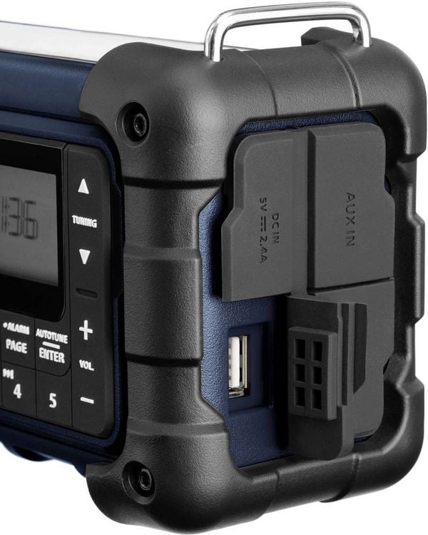 Produktbild: Sangean MMR-99 DAB+ Blue Outdoorradio DAB+, DAB, UKW Notfallradio, Bluetooth&reg; Solarpanel, spritzwassergesch&uuml;tzt, staubdicht, Taschenlampe Blau