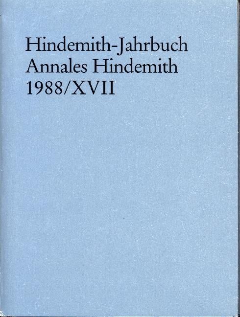 Produktbild: Hindemith-Jahrbuch