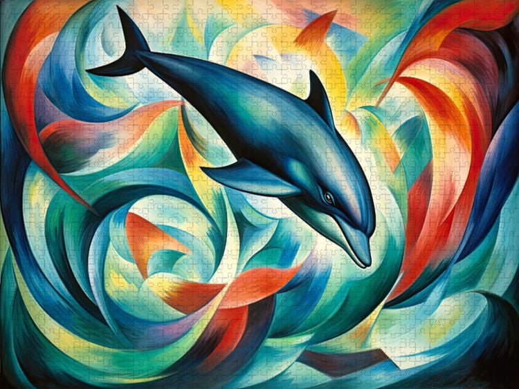 Produktbild: CALVENDO Puzzle Delfin | 2000 Teile Lege-Gr&ouml;&szlig;e 90x67cm Foto-Puzzle f&uuml;r gl&uuml;ckliche Stunden