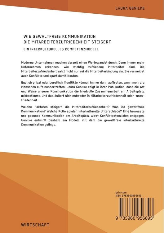Produktbild: Wie gewaltfreie Kommunikation die Mitarbeiterzufriedenheit steigert. Ein interkulturelles Kompetenzmodell